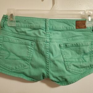 American Eagle Outfitters Green Jean Shorts Low-Rise Casual